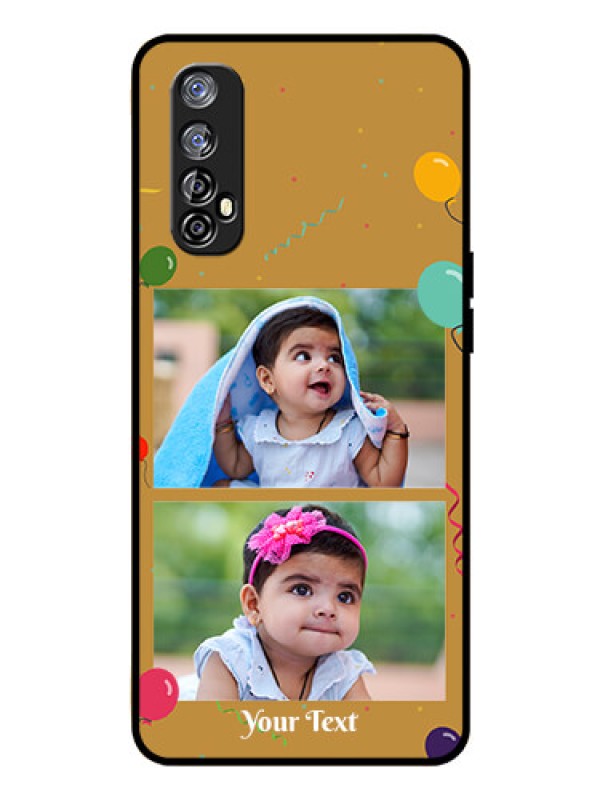 Custom Realme Narzo 20 Pro Personalized Glass Phone Case  - Image Holder with Birthday Celebrations Design