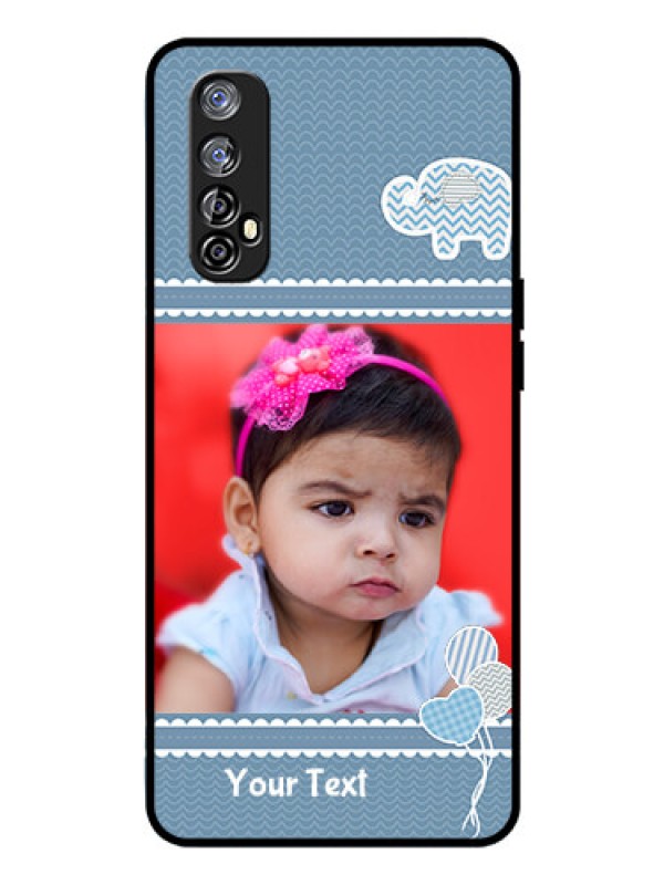 Custom Realme Narzo 20 Pro Photo Printing on Glass Case  - with Kids Pattern Design