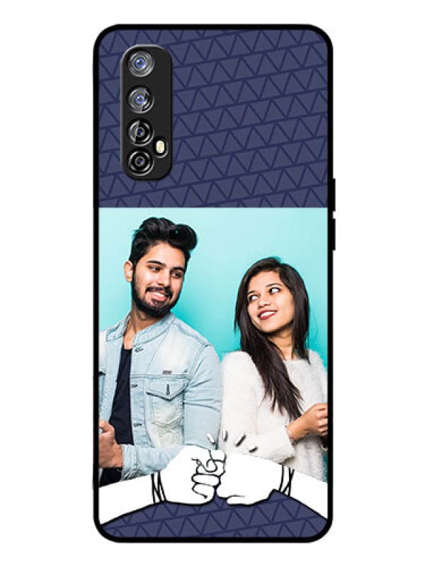 Custom Realme Narzo 20 Pro Photo Printing on Glass Case  - with Best Friends Design  