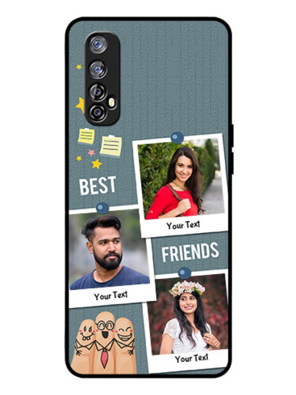 Custom Realme Narzo 20 Pro Personalized Glass Phone Case  - Sticky Frames and Friendship Design