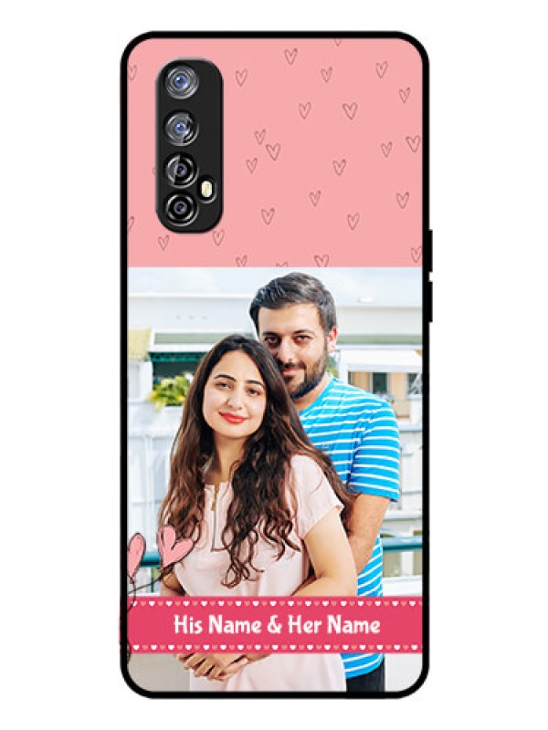 Custom Realme Narzo 20 Pro Personalized Glass Phone Case  - Love Design Peach Color