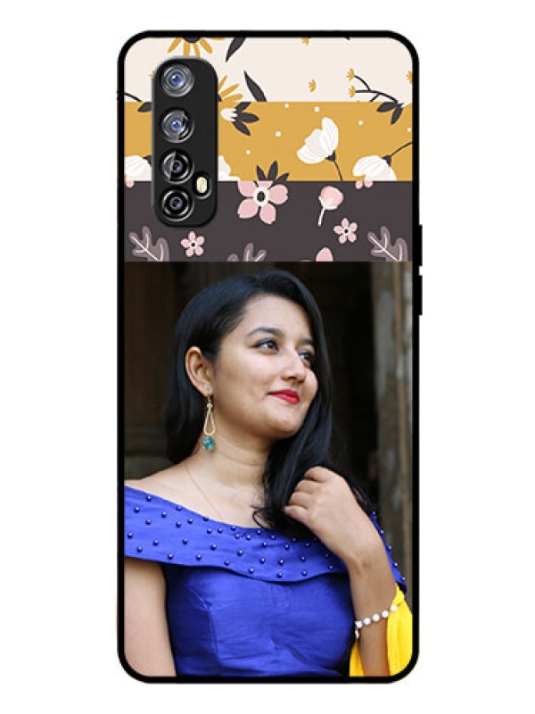 Custom Realme Narzo 20 Pro Custom Glass Phone Case  - Stylish Floral Design