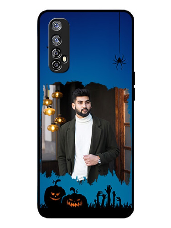 Custom Realme Narzo 20 Pro Photo Printing on Glass Case  - with pro Halloween design 