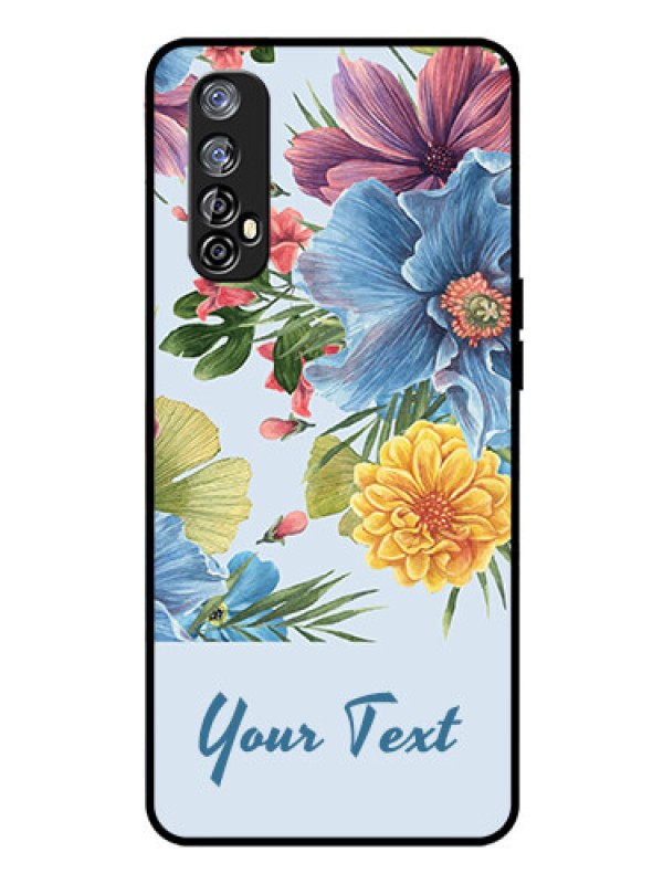 Custom Narzo 20 Pro Custom Glass Mobile Case - Stunning Watercolored Flowers Painting Design