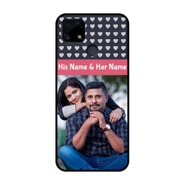 Realme Narzo 20 Custom Glass Mobile Case - Love Symbols Design Realme Narzo 20 Custom Glass Mobile Case - Love Symbols Design