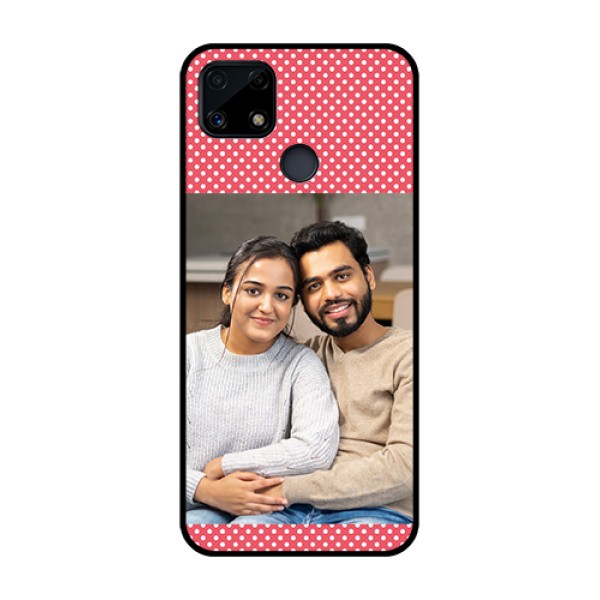 Realme Narzo 20 Custom Glass Phone Case - White Dotted Design Realme Narzo 20 Custom Glass Phone Case - White Dotted Design
