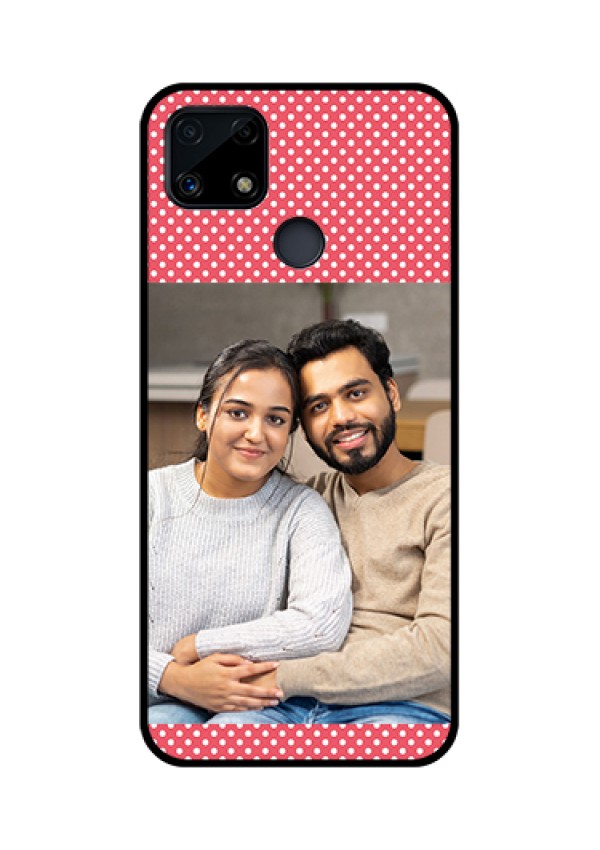 Realme Narzo 20 Custom Glass Phone Case  - White Dotted Design