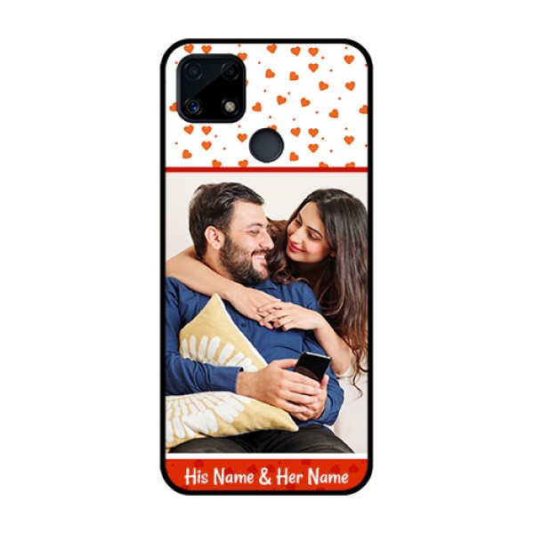 Realme Narzo 20 Custom Glass Phone Case  - Orange Love Symbol Design