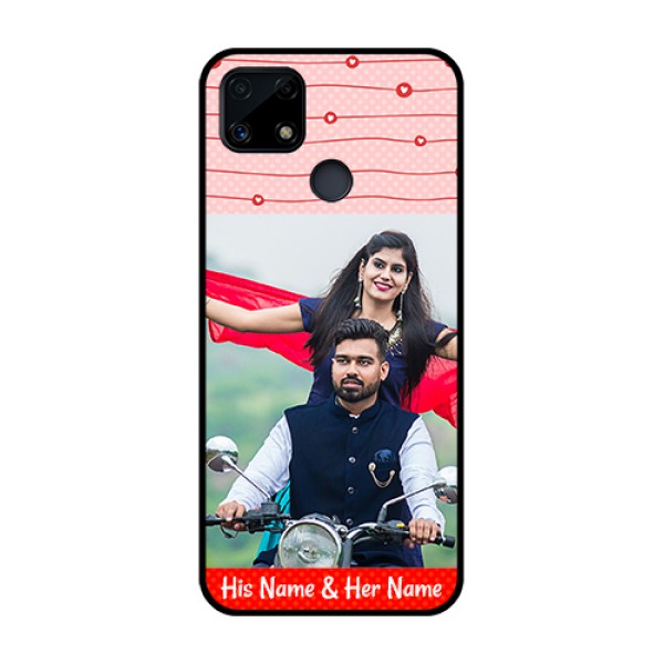 Realme Narzo 20 Personalized Glass Phone Case - Red Pattern Case Design Realme Narzo 20 Personalized Glass Phone Case - Red Pattern Case Design
