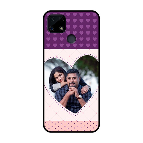 Realme Narzo 20 Custom Glass Phone Case  - Violet Love Dots Design