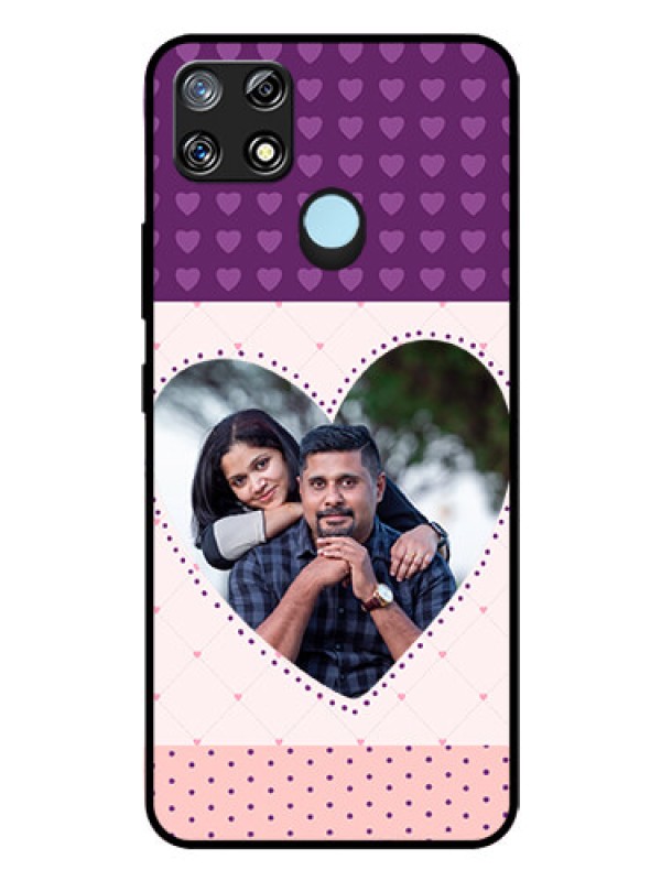 Custom Realme Narzo 20 Custom Glass Phone Case  - Violet Love Dots Design