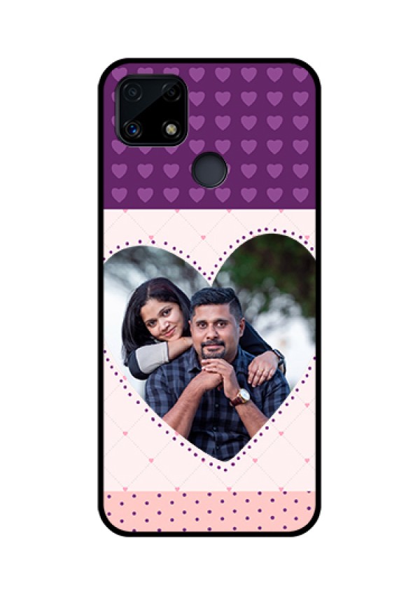 Realme Narzo 20 Custom Glass Phone Case  - Violet Love Dots Design