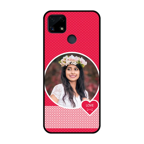 Realme Narzo 20 Personalised Glass Phone Case - Pink Pattern Design Realme Narzo 20 Personalised Glass Phone Case - Pink Pattern Design