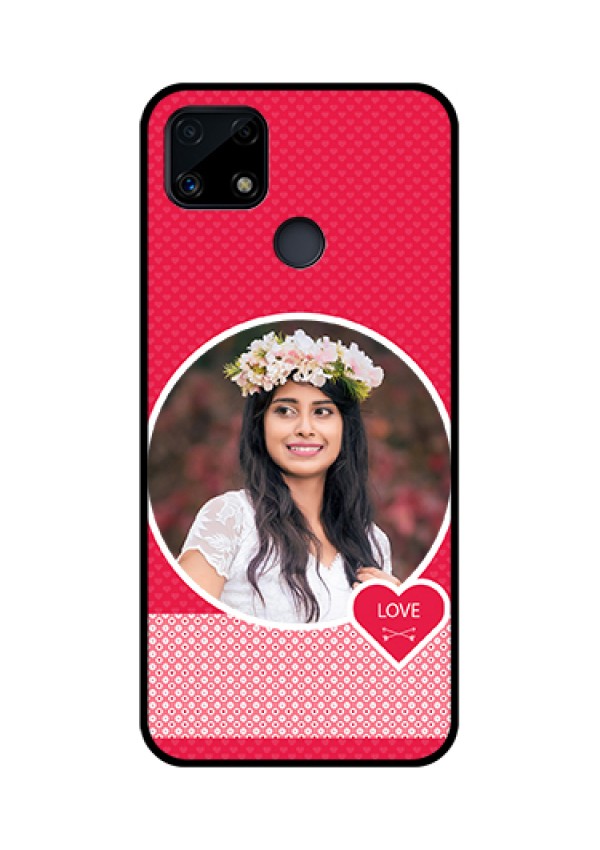 Realme Narzo 20 Personalised Glass Phone Case  - Pink Pattern Design