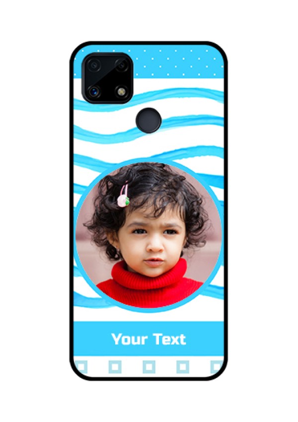 Realme Narzo 20 Custom Glass Phone Case  - Simple Blue Case Design