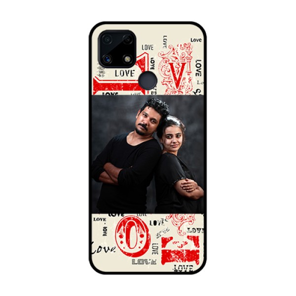 Realme Narzo 20 Photo Printing on Glass Case  - Trendy Love Design Case