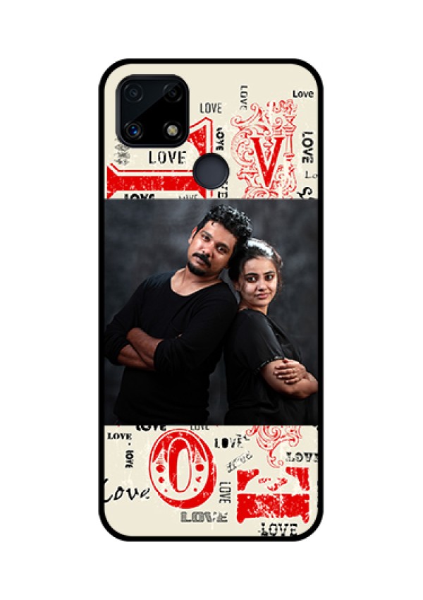 Realme Narzo 20 Photo Printing on Glass Case  - Trendy Love Design Case