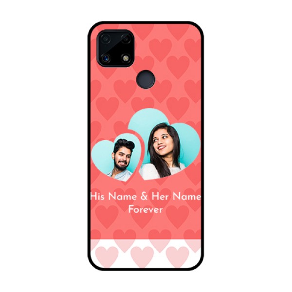 Realme Narzo 20 Personalized Glass Phone Case  - Couple Pic Upload Design
