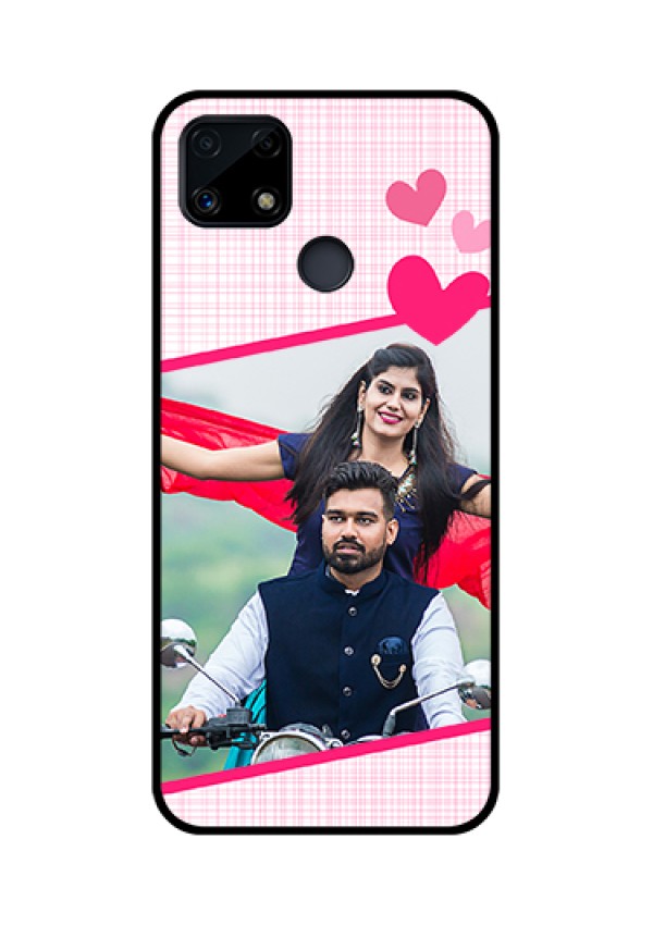 Realme Narzo 20 Custom Glass Phone Case  - Love Shape Heart Design