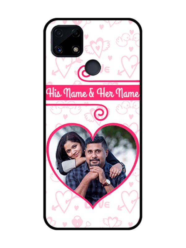 Custom Realme Narzo 20 Personalized Glass Phone Case  - Heart Shape Love Design
