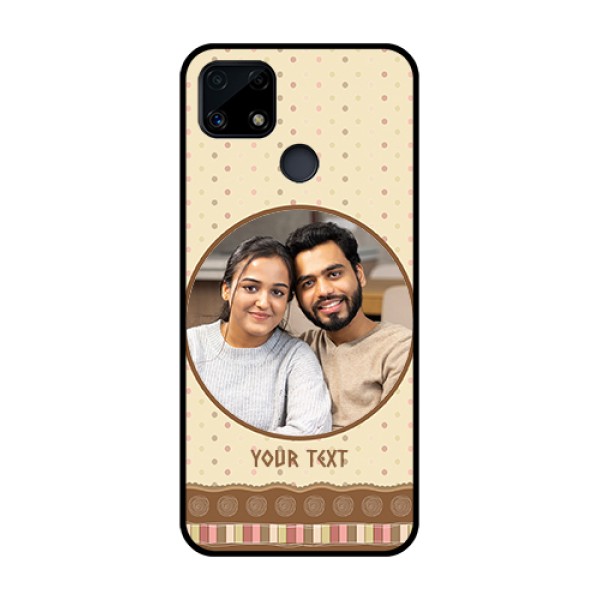 Realme Narzo 20 Custom Glass Mobile Case  - Brown Dotted Mobile Case Design