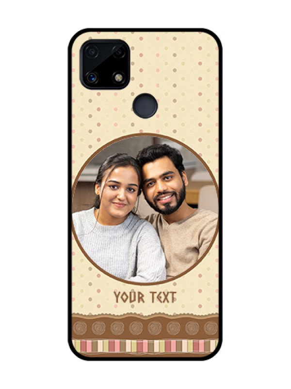 Custom Realme Narzo 20 Custom Glass Mobile Case  - Brown Dotted Mobile Case Design