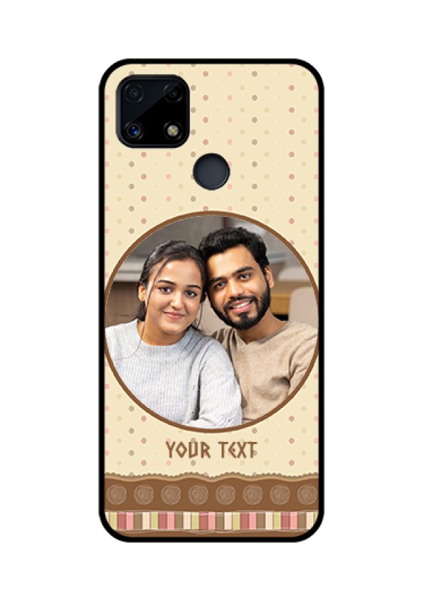 Realme Narzo 20 Custom Glass Mobile Case  - Brown Dotted Mobile Case Design