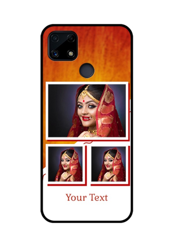 Realme Narzo 20 Custom Glass Phone Case  - Wedding Memories Design  
