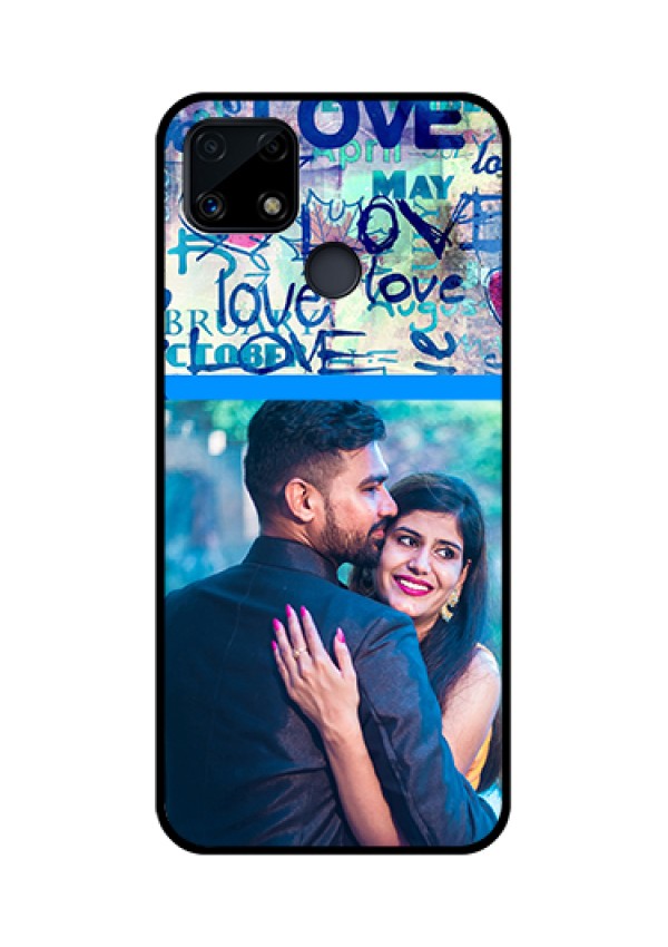 Realme Narzo 20 Custom Glass Mobile Case  - Colorful Love Design