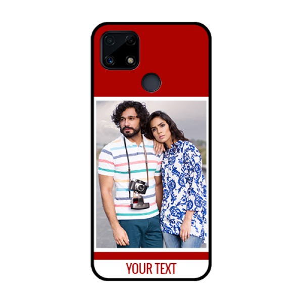 Realme Narzo 20 Personalized Glass Phone Case - Simple Red Color Design Realme Narzo 20 Personalized Glass Phone Case - Simple Red Color Design