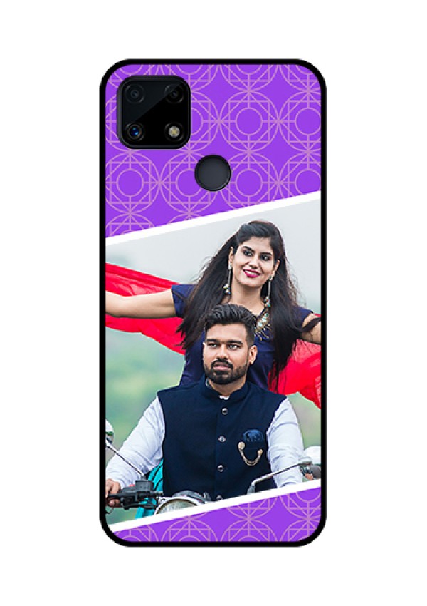 Realme Narzo 20 Custom Glass Phone Case  - Violet Pattern Design