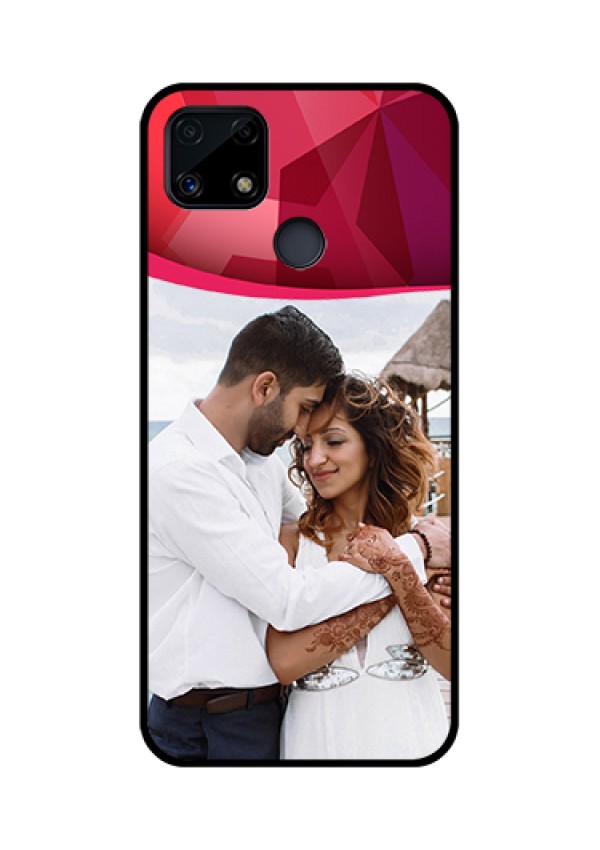 Realme Narzo 20 Custom Glass Mobile Case  - Red Abstract Design