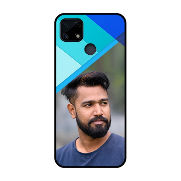 Realme Narzo 20 Custom Glass Phone Case - Blue Pattern Design Realme Narzo 20 Custom Glass Phone Case - Blue Pattern Design