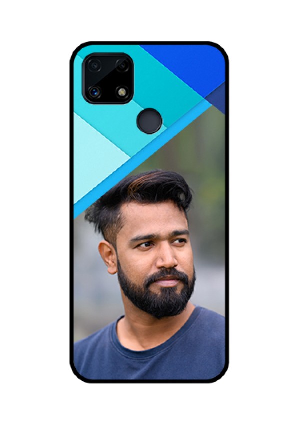 Realme Narzo 20 Custom Glass Phone Case  - Blue Pattern Design