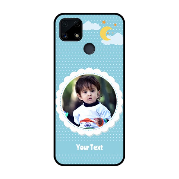 Realme Narzo 20 Personalised Glass Phone Case  - Violet Pattern Design