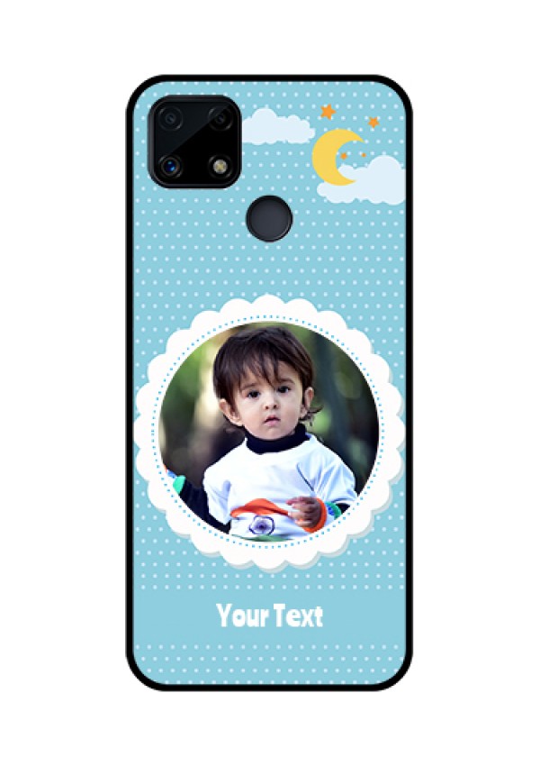 Realme Narzo 20 Personalised Glass Phone Case  - Violet Pattern Design