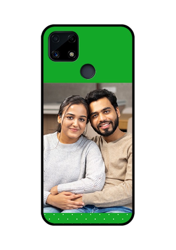 Realme Narzo 20 Personalized Glass Phone Case  - Green Pattern Design