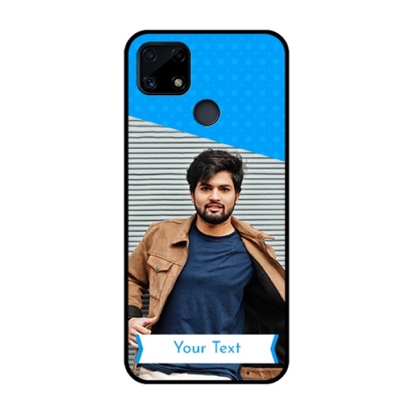 Realme Narzo 20 Photo Printing on Glass Case - Simple Blue Color Design Realme Narzo 20 Photo Printing on Glass Case - Simple Blue Color Design
