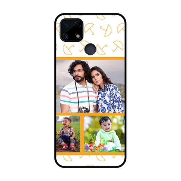 Realme Narzo 20 Custom Glass Mobile Case - Yellow Pattern Design Realme Narzo 20 Custom Glass Mobile Case - Yellow Pattern Design