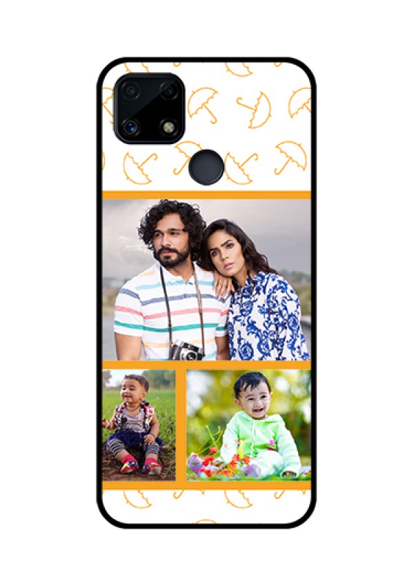 Realme Narzo 20 Custom Glass Mobile Case  - Yellow Pattern Design