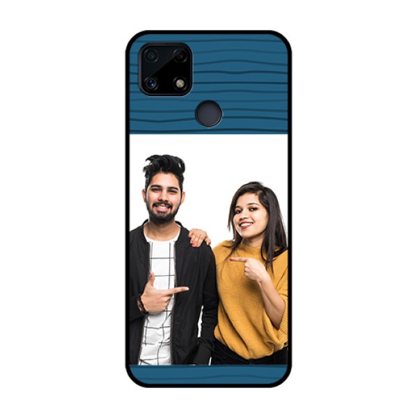 Realme Narzo 20 Custom Glass Phone Case  - Blue Pattern Cover Design