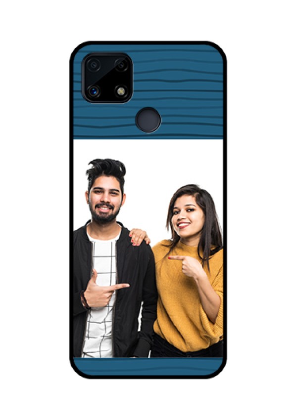 Realme Narzo 20 Custom Glass Phone Case  - Blue Pattern Cover Design
