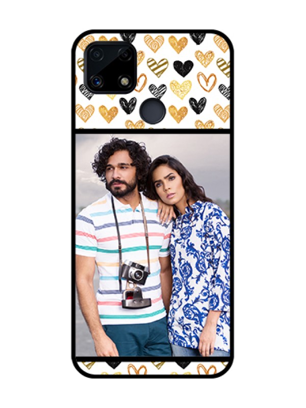 Custom Realme Narzo 20 Photo Printing on Glass Case  - Love Symbol Design