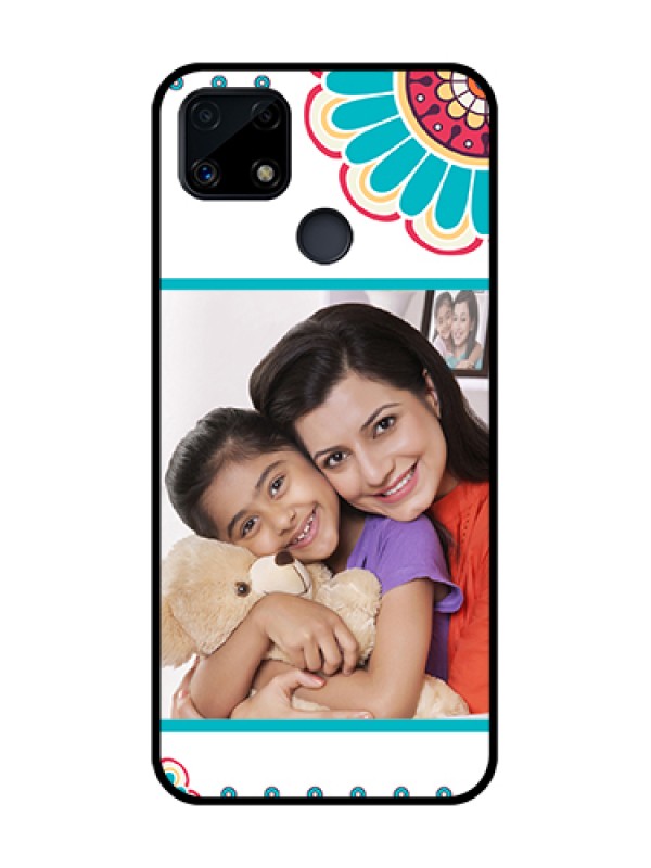 Custom Realme Narzo 20 Custom Glass Phone Case  - Flower Design