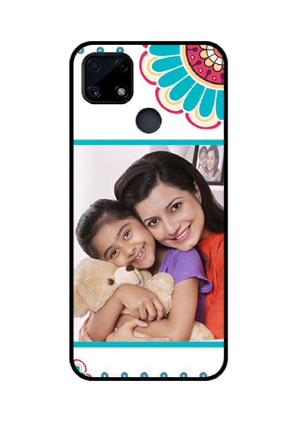 Realme Narzo 20 Custom Glass Phone Case  - Flower Design