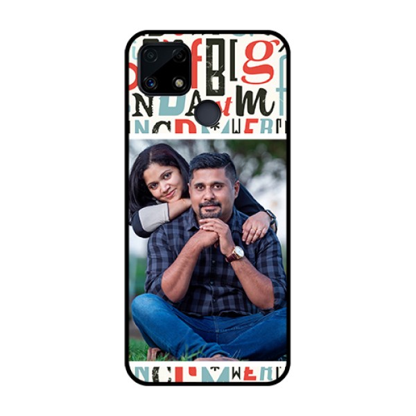 Realme Narzo 20 Personalized Glass Phone Case  - Alphabet Design