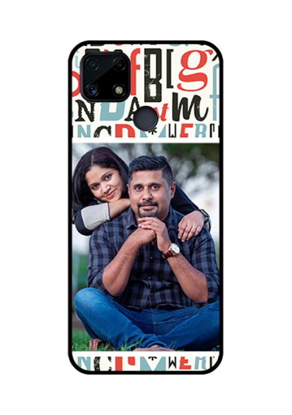 Realme Narzo 20 Personalized Glass Phone Case  - Alphabet Design