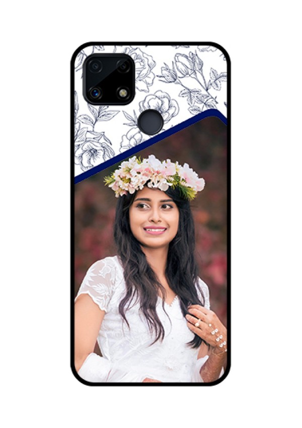 Realme Narzo 20 Personalized Glass Phone Case  - Premium Floral Design