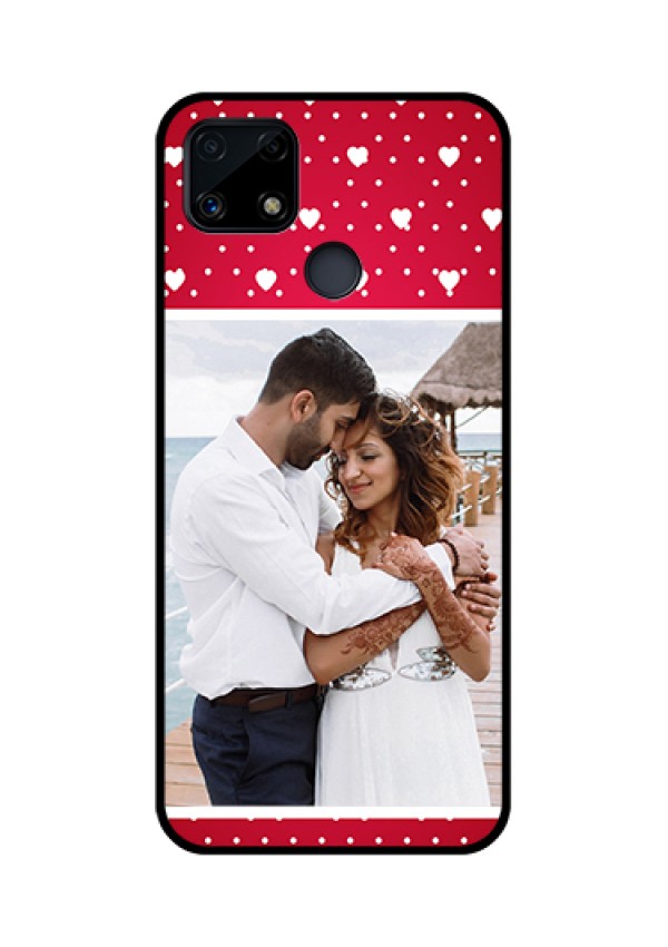 Realme Narzo 20 Photo Printing on Glass Case  - Hearts Mobile Case Design
