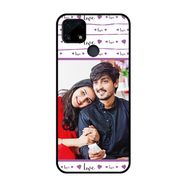 Realme Narzo 20 Custom Glass Mobile Case  - Couples Heart Design